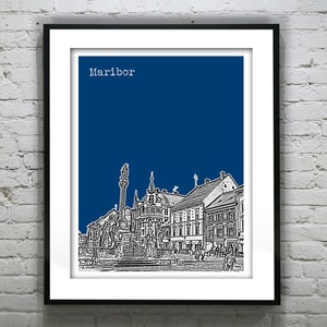 Maribor Slovenia Poster Print Art City Skyline Europe Item T4922
