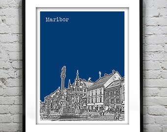 Maribor Slovenia Poster Print Art City Skyline Europe Item T4922