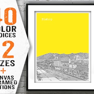 Bishop California Skyline Art Print Poster CA Item T4368