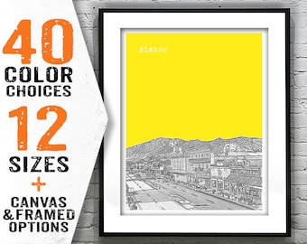 Bishop California Skyline Art Print Poster CA Item T4368