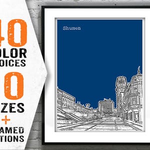 Shumen Bulgaria City Skyline Art Print Poster Item T1422