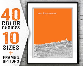 Les Éboulements City Skyline Poster Canada Art Print Item T2048
