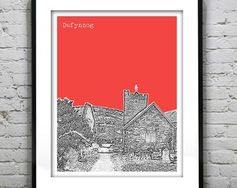 Defynnog Wales Poster Art Print UK Wales United Kingdom