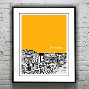 Bozeman Montana Poster City Skyline Art Print Item T2569