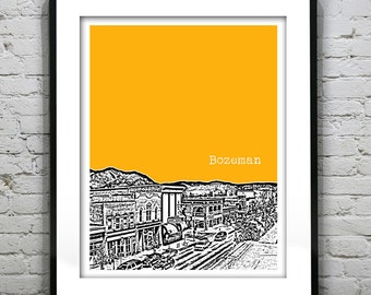 Bozeman Montana Poster City Skyline Art Print Item T2569