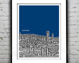 Amman Jordan Skyline Poster Art Print Middle East T5102