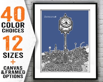 Secaucus New Jersey Skyline Poster Art Print NJ Item T2788