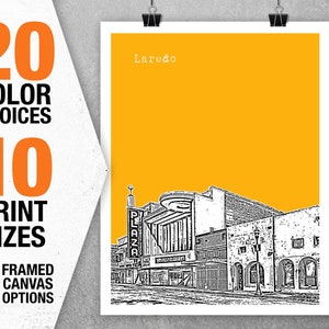 Laredo Skyline Poster Art Print Texas TX Item T5473