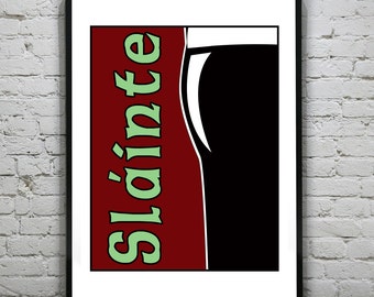 Guinness Beer Slainte Irish Art Print Poster Ireland Cheers Item T3067