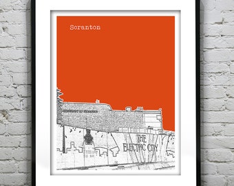 Scranton Skyline Poster Art Print Pennsylvania PA Skyline Item T2873