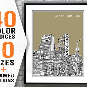 New York City Lower East Side Skyline Poster Art Print Manhattan NY Item T1203