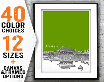Gyeongju South Korea Skyline Poster Art Print