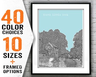 North Little Rock Arkansas Poster Art Print Skyline AK Item T1420