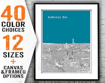 Medicine Hat Poster Print City Skyline Canada Art Print Item T4575