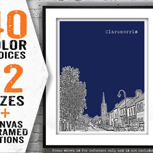 Claremorris Ireland County Mayo Poster Art Print Skyline Item T5000