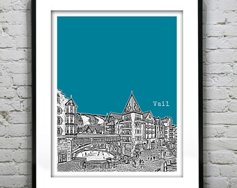 Vail Colorado Skyline Poster Art Print CO Item T2354