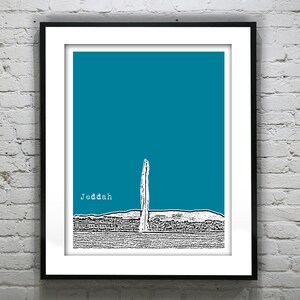 Jeddah Saudi Arabia Skyline Art Print Middle East Version 3