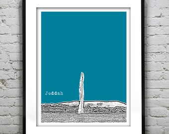 Jeddah Saudi Arabia Skyline Art Print Middle East Version 3