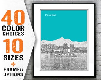 Palermo Italy Poster Art Print Skyline Item T1376