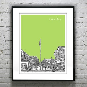 Cape May New Jersey Poster Print Art NJ Shore Skyline Item T2182