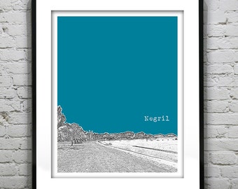 Negril Jamaica Poster Art Print Skyline Tropical Beach Honeymoon