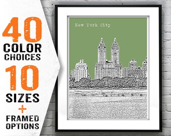 New York City Skyline Art Print Poster NYC Item T1616