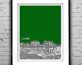 Leeds England Poster Art Print West Yorkshire England UK Item T1362
