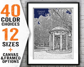 Chapel Hill Poster Art Print North Carolina Rotunda NC Item T1145