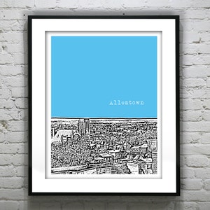 Allentown Poster Print Art Pennsylvania PA Skyline Version 2