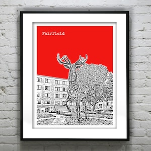 Fairfield Skyline Poster Art Print CT Item T2980