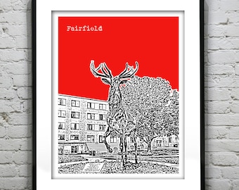 Fairfield Skyline Poster Art Print CT Item T2980