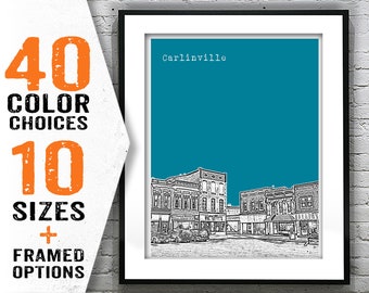 Custom Print Carlinville Illinois Poster Art Print City Skyline