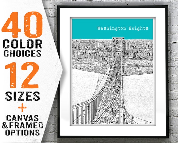 Washington Heights New York Poster Print Art Skyline NY Item T2856