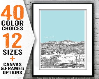 Carroll New Hampshire Skyline Poster Art Print Bretton Woods Ski NH Item T4745
