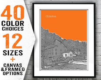 Clinton Skyline Poster Print Art New Jersey NJ Item T4075