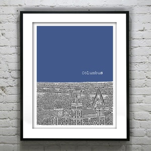 Columbus Skyline Poster Print Art Indiana IN Item T4194