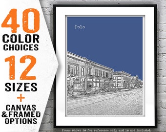 Polo Poster Skyline Art Print Illinois Item T4675