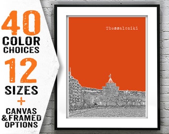 Thessaloniki Greece City Skyline Poster Art Print Item T2860