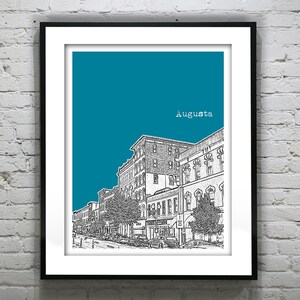 Augusta Maine Poster Art Print Downtown City Skyline ME Item T4121