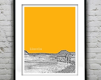 Lincoln Massachusetts Skyline Poster Art Print Sandy Pond MA Item T4581