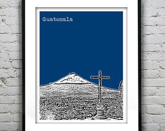 Guatemala City Poster Print Skyline Central America