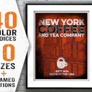 New York Poster Art Print New York Coffee and Tea Company Original Giclee Illustration Item T1917