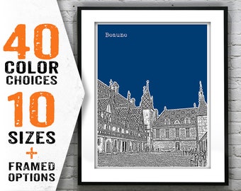 Beaune France Poster City Skyline Art Print Item T1610