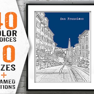 San Francisco Poster Art Skyline Print Item T1743