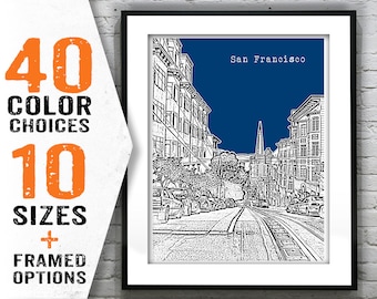 San Francisco Poster Art Skyline Print Item T1743