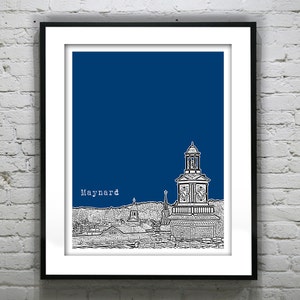 Maynard Massachusetts Skyline Poster Art Print MA