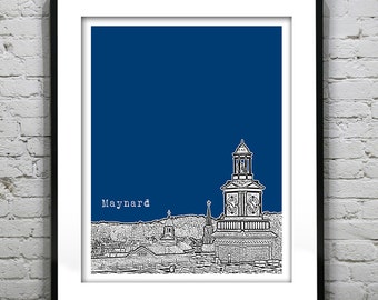 Maynard Massachusetts Skyline Poster Art Print MA