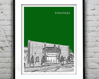 Tehachapi CA Skyline Poster Art Print California