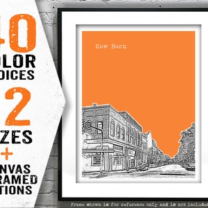 New Bern Skyline Art Poster Print North Carolina NC Item T5129