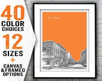 New Bern Skyline Art Poster Print North Carolina NC Item T5129